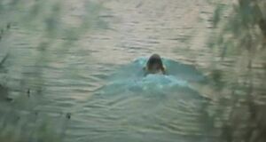 Голая Анжелика Неволина заходит в воду